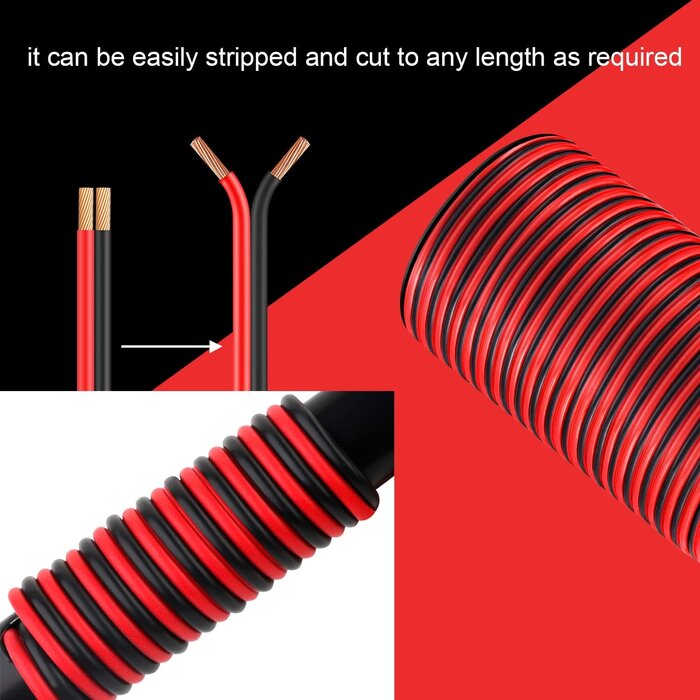 10AWG-ELEC-BLK/RED/FT - VIABRICO Per/FT Black 10 Gauge Electrical Wire, for Automotive Power/Ground, Battery Cable, Car Audio, RV, Amp, CCA, Automotive Wire, Amp Kit, Battery Cables