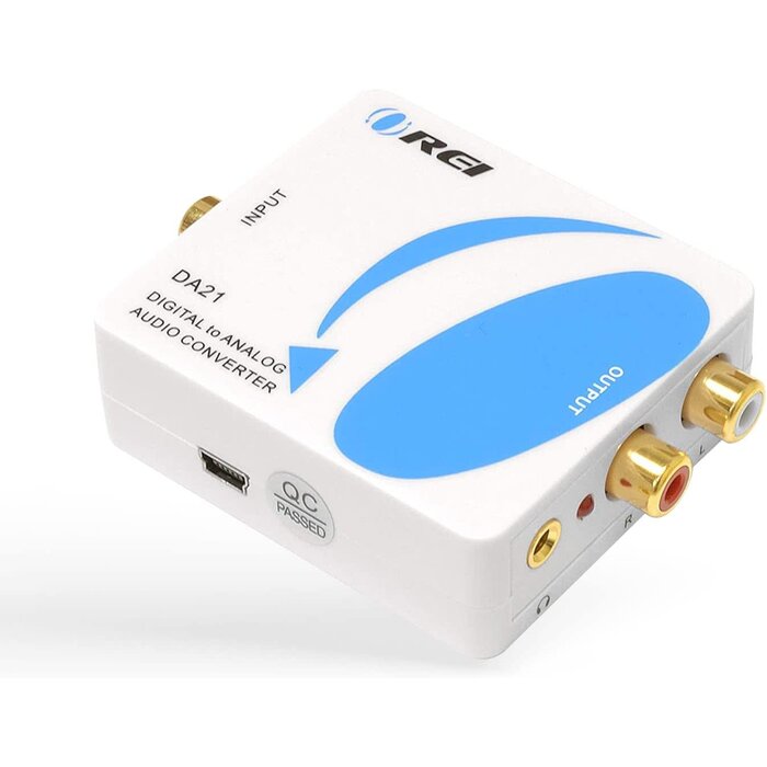 Musou Digital Optical Coax to Analog RCA Audio Converter Adapter with Fiber Cable