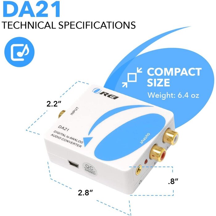 Musou Digital Optical Coax to Analog RCA Audio Converter Adapter with Fiber Cable