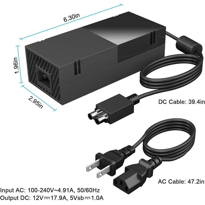 X-1-POWER - Lyyes Power Supply for Xbox One, Lyyes Xbox one Power Brick Fast Charger 100-240V Updated Version