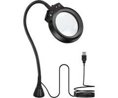 LED 3X Magnifier, Flexible Gooseneck Magnifier Lamp Strong Magnet Base, Can Be Positioned to Hold The Magnifier Where You Want Hands Free