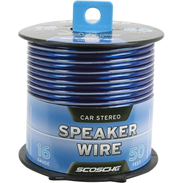 KS1650CS - Scosche 16 Gauge CCA Car/Home Stereo Speaker Wire - 50 Foot Spool
