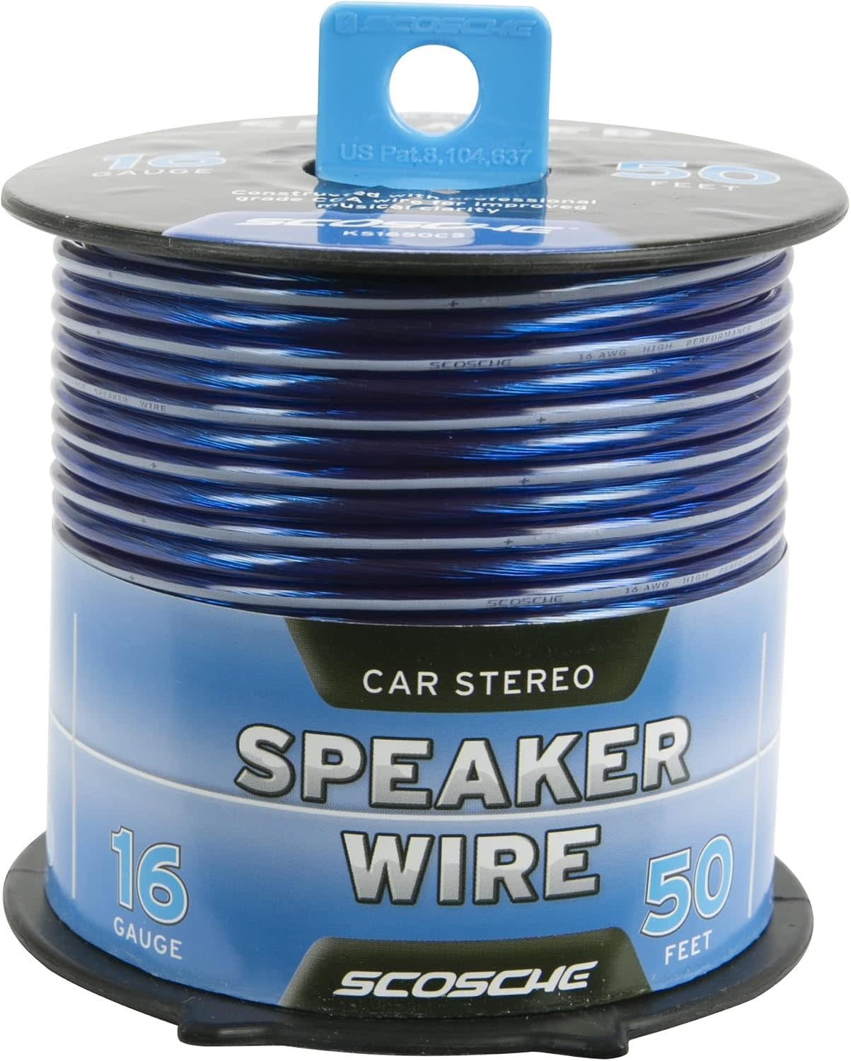 KS1650CS - Scosche 16 Gauge CCA Car/Home Stereo Speaker Wire - 50 Foot Spool
