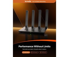 RX12ProV3.0 - Tenda AX3000 WiFi 6 Router, Dual-Band Gigabit Wireless Internet Router, ultra-fast speeds up to 2402Mbps (5GHz)Mesh & AP Mode, up to 2500sq.ft.Built-in VPN, NFC Tap-to-Connect, OFDMA MU-MIMO, Secure IoT Network for Home Gaming & 4K S