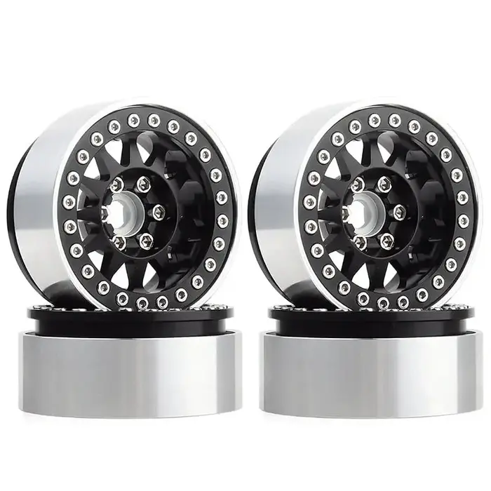 INJORA INJORA 4PCS 1.9" 12-spoke Metal Beadlock Wheel Rims for 1/10 RC Crawler