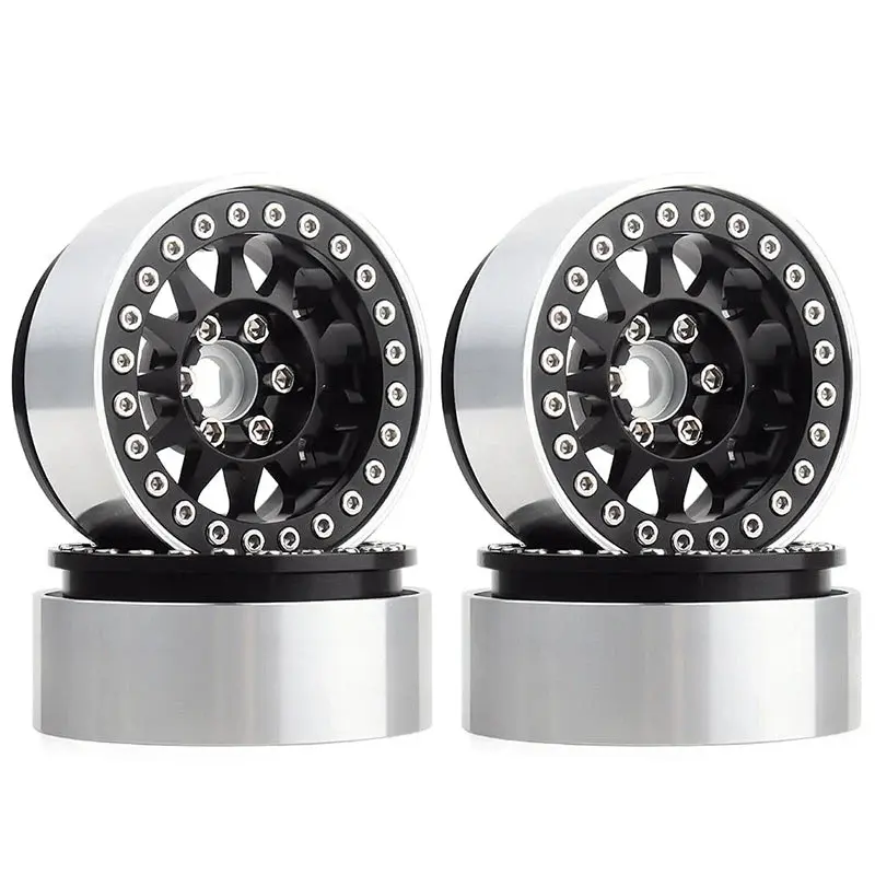 INJORA INJORA 4PCS 1.9" 12-spoke Metal Beadlock Wheel Rims for 1/10 RC Crawler