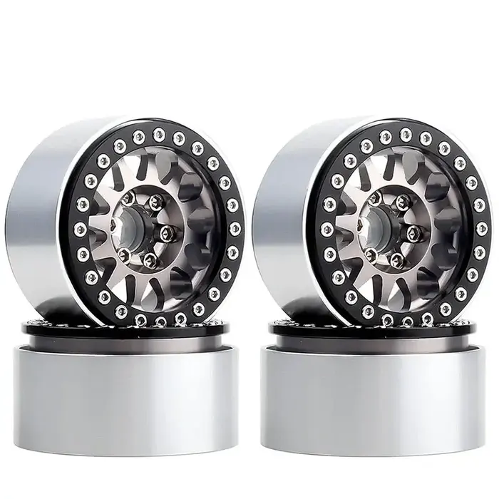 INJORA INJORA 4PCS 1.9" 12-spoke Metal Beadlock Wheel Rims for 1/10 RC Crawler