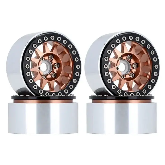 INJORA INJORA 4PCS 1.9" 12-spoke Metal Beadlock Wheel Rims for 1/10 RC Crawler