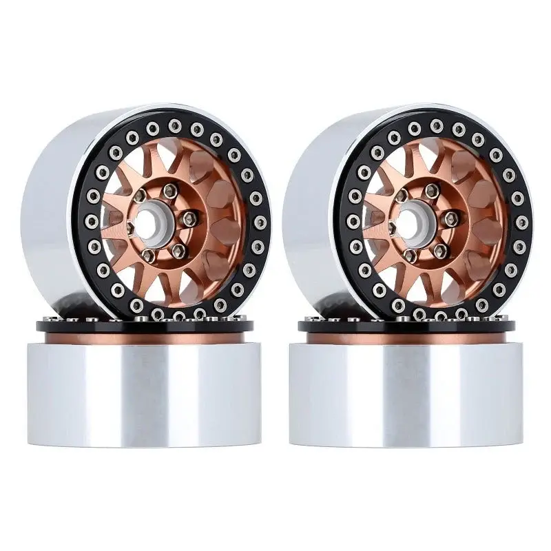 INJORA INJORA 4PCS 1.9" 12-spoke Metal Beadlock Wheel Rims for 1/10 RC Crawler
