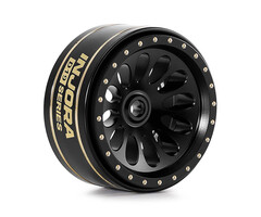 INJORA INJORA 0.7" D19 Ripple Black Brass Wheels for 1/30 SCX30 (W7005) (4)