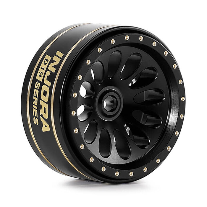 INJORA INJORA 0.7" D19 Ripple Black Brass Wheels for 1/30 SCX30 (W7005) (4)
