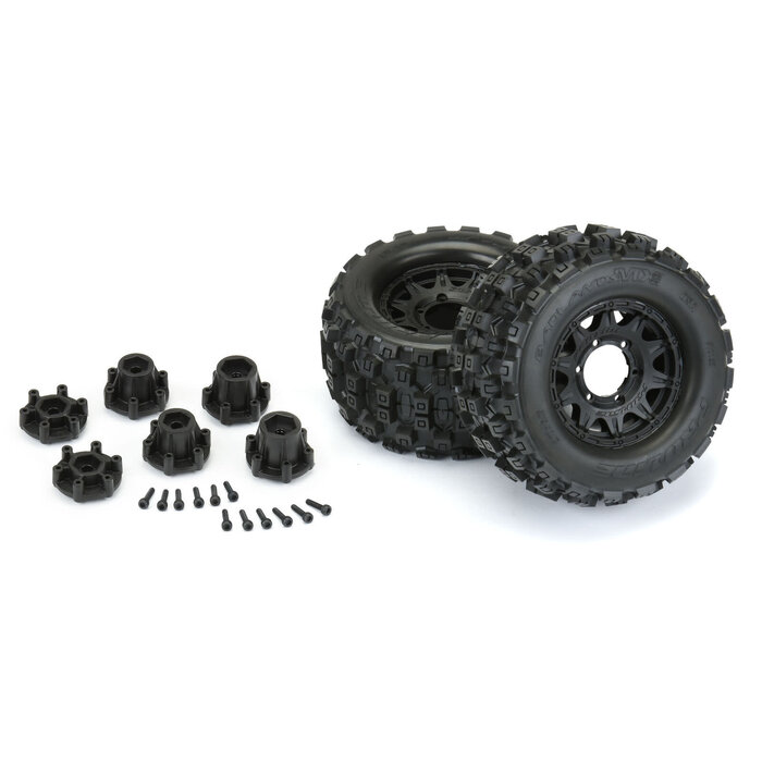 Pro-Line Racing PRO1012510 - Pro-Line Racing 1/10 Badlands MX28 F/R 2.8" MT Tires MTD 12mm/14mm Black Raid (2)