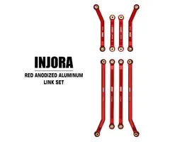 INJORA SCX24-72RD - INJORA 8PCS Red Aluminum High Clearance 4 Links Set for Axial SCX24 Deadbolt Betty