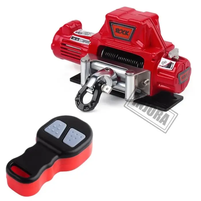 INJORA CRAW18289_RD - Sale INJORA Red Metal Automatic Winch Wireless Remote Controller System for 1/10 RC Crawler