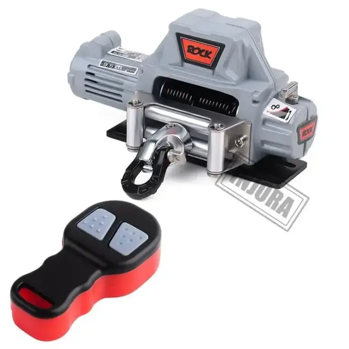 INJORA CRAW18289_GL - INJORA Gray Metal Automatic Winch Wireless Remote Controller System for 1/10 RC Crawler