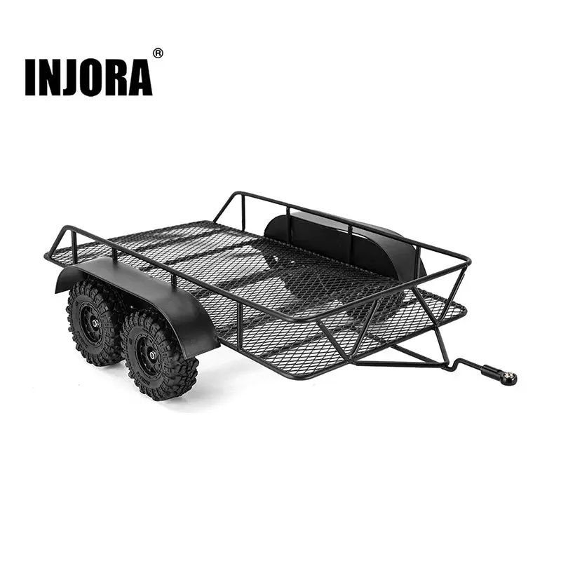 INJORA DG-TC06 - INJORA Metal Hitch Mount Trailer for 1/18 RC Crawler TRX4M
