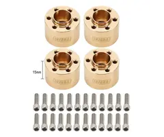 INJORA JH12-15-4 - INJORA 15mm Heavy Brass Wheel Hex Hub Extenders Adapters for 1.9 2.2 Beadlock Wheel Rims