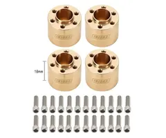 INJORA JH12-18-4 - INJORA 18mm Heavy Brass Wheel Hex Hub Extenders Adapters for 1.9 2.2 Beadlock Wheel Rims