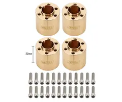 INJORA JH12-22-4 - INJORA 22mm Heavy Brass Wheel Hex Hub Extenders Adapters for 1.9 2.2 Beadlock Wheel Rims