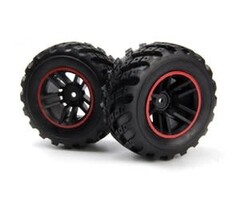 BlackZon Spryte Wheels/Tires Assembled (Black/Red)