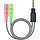 2T1-20H - MillSO Headphone Mic Splitter 3.5mm Headset Adapter (Microphone + Audio) | Braided 2 TRS Female to TRRS Male CTIA Stereo Y Jack for Dual-Plug Game Headset to Xbox, PS4, Phone, Laptop, PC - 8 inch