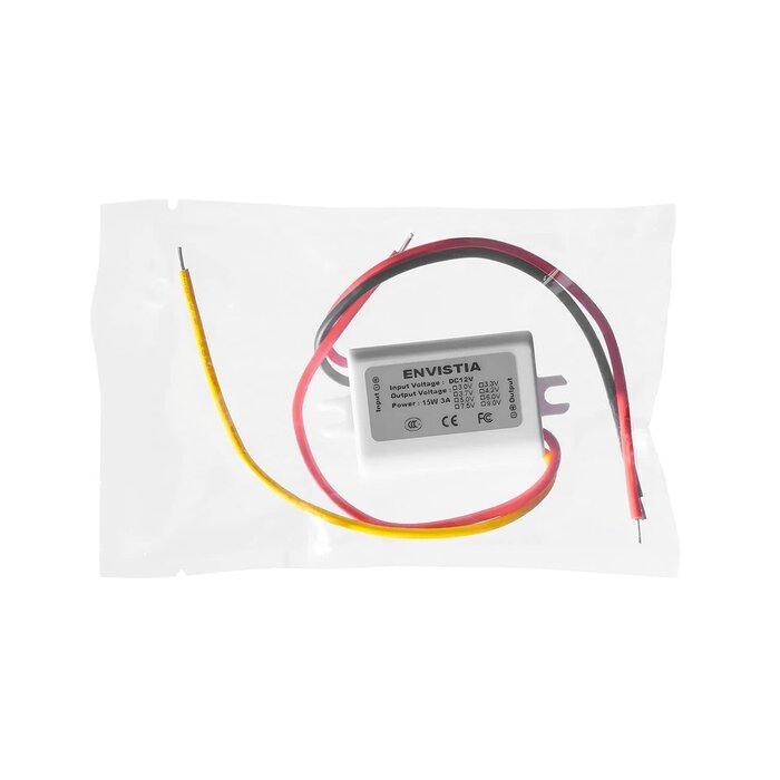 EM-POWER-0025 - Envistia Miniature 12V to 5V Step Down DC to DC Voltage Converter 3A 15W Waterproof Power Supply Module