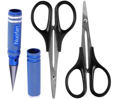 Body Reamer 0-14mm Hole Puncher w/Sleeve & Curved Scissors Set for RC Car Bodyshell Hobby Tools