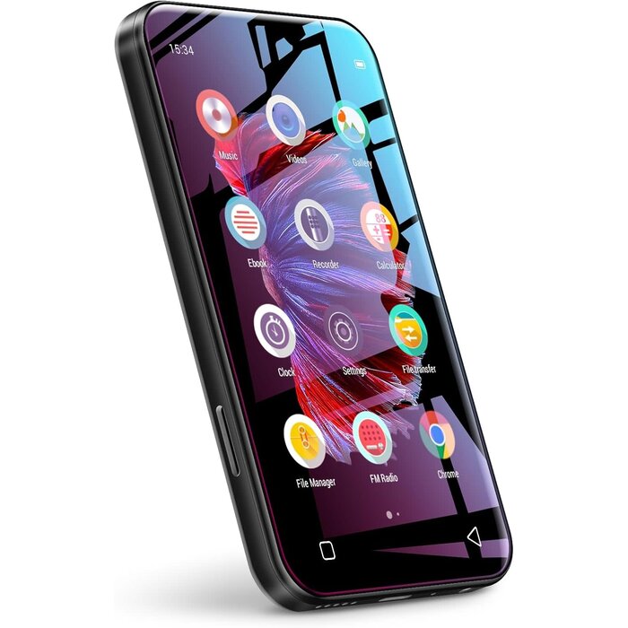 MP3 Player with Bluetooth and WiFi, 4.0" Full Touchscreen Mp4 Mp3 Player with Spotify, Audible, Amazon Music, Android Music Player with Speaker, FM Radio, E-Book, Up to 512 GB