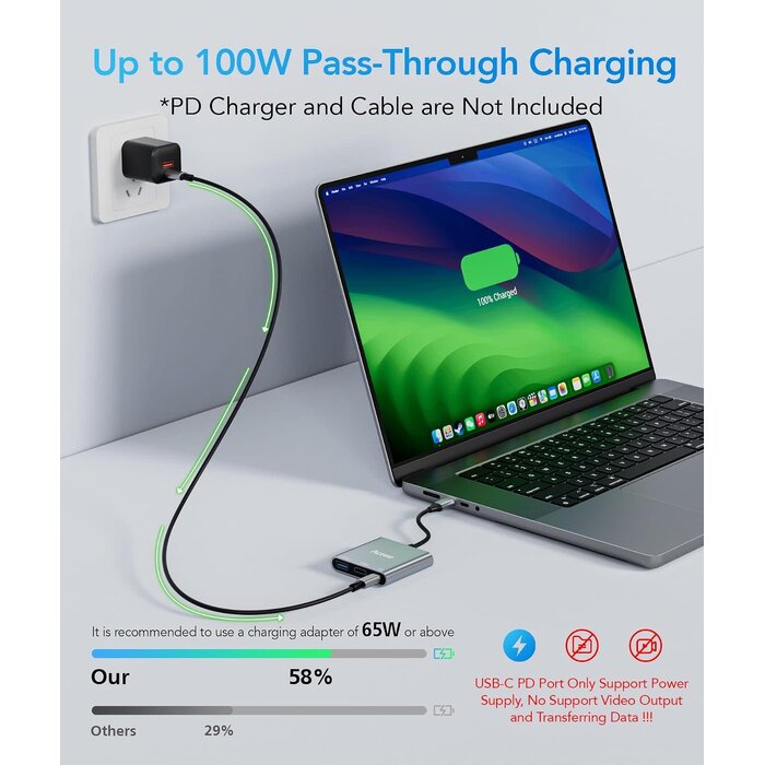 USBC-HDMI+CH - Aceele USB C to HDMI Adapter, 3 in 1 Type-C Digital AV Multiport Adapter