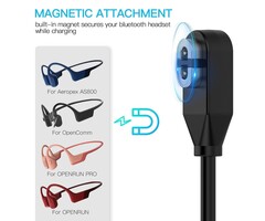 SKOKZ-CHRGR-3FT - AWINNER Magnetic Charger Cord Compatible for Aftershokz Aeropex AS800, Shokz OpenRun Pro, OpenRun, OpenRun Mini, OpenComm Bone Conduction Headphones
