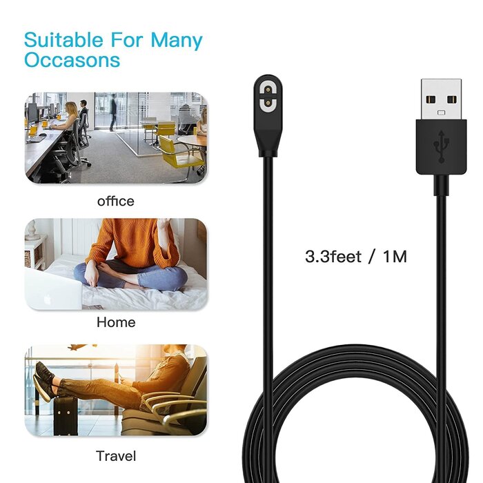 SKOKZ-CHRGR-3FT - AWINNER Magnetic Charger Cord Compatible for Aftershokz Aeropex AS800, Shokz OpenRun Pro, OpenRun, OpenRun Mini, OpenComm Bone Conduction Headphones