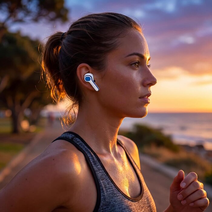 Cke-c808 - CKE Wireless Earbuds - Active Noise Cancelling Bluetooth Headphones with ENC, 3 EQ Sound Modes (HIFI/BASS/ROCK), 400mAh Charging Case, Low Latency Game Mode, and 30H Total Playtime - White