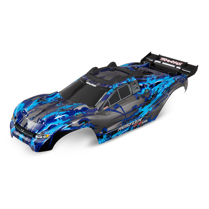 Traxxas 6717X - Body, Rustler® 4X4 VXL, Silver (painted, decals applied) (assembled with front & rear body mounts and rear body support for clipless mounting)