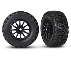 Traxxas 7473T - (for the Rally Car)Tires & wheels, assembled, glued (black wheels, gravel pattern tires, foam inserts) (2) (TSM® rated)