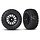 7473T - (for the Rally Car)Tires & wheels, assembled, glued (black wheels, gravel pattern tires, foam inserts) (2) (TSM® rated)