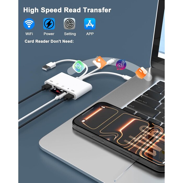Lightning to SD/Micro Card Reader for iPhone