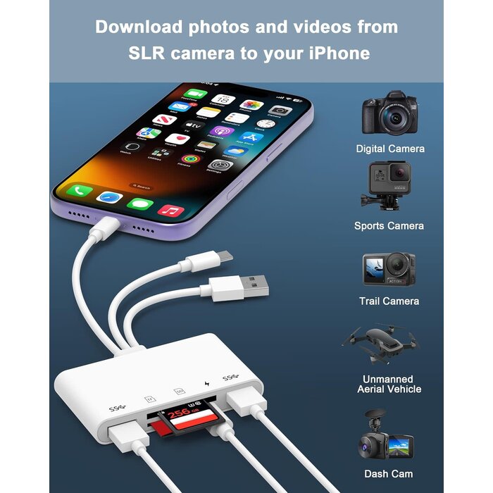 Lightning to SD/Micro Card Reader for iPhone