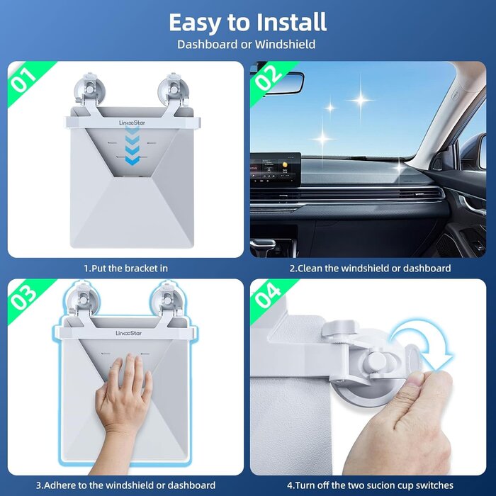 M-SL-CAR-MNT - DuHeSin Starlink Mini Car Mount for Dashboard, Star-Link Mini Suction Cup Mount