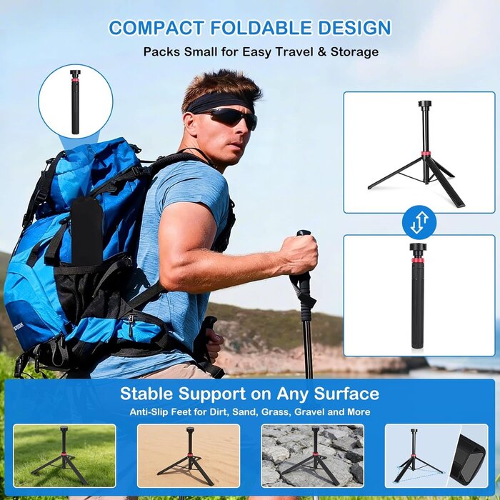M-SL-CAR-TRIPOD - EXNOVFC Portable Starlink Mini Tripod Stand, 0.72 lb Lightweight Ground Mount