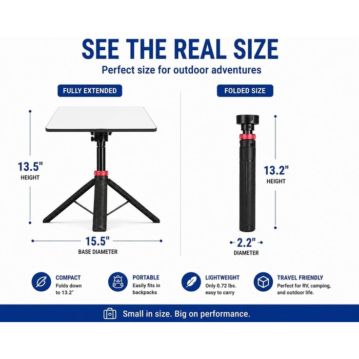 M-SL-CAR-TRIPOD - EXNOVFC Portable Starlink Mini Tripod Stand, 0.72 lb Lightweight Ground Mount
