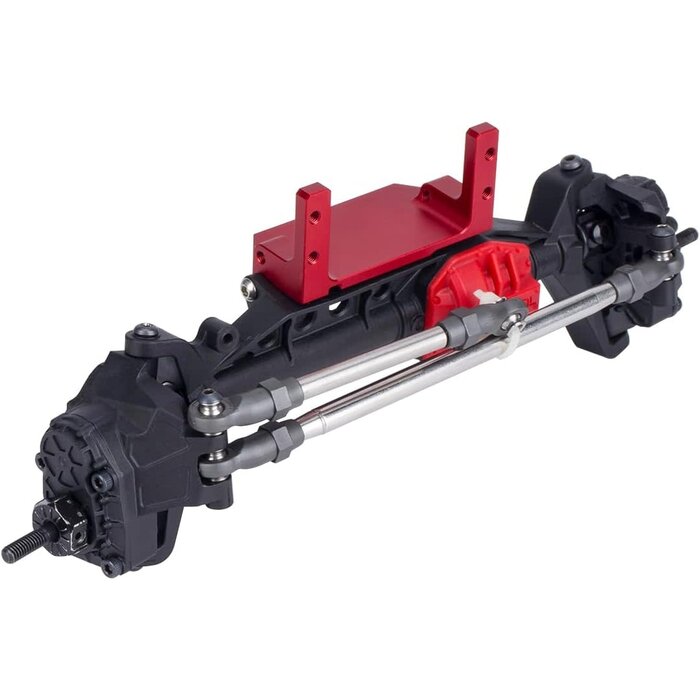 1/10-SVO-AXL-MNT-RED - YSKMLOLP SCX10 III Red Servo on Axle Mount, AR45P Portal Axle 4-Link Suspension for 1/10 RC Crawler Car SCX10 III Aluminum Alloy Upgrade Parts