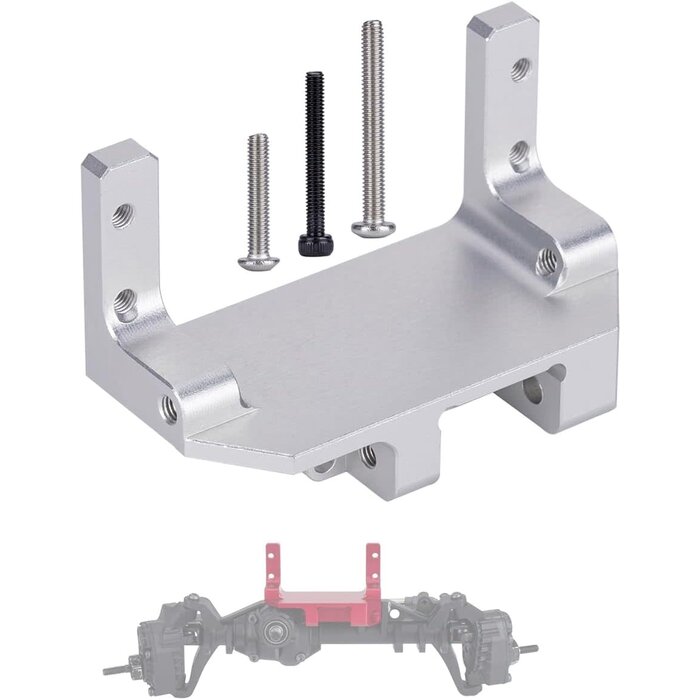 1/10-SVO-AXL-MNT-SLVR - YSKMLOLP SCX10 III Silver Servo on Axle Mount, AR45P Portal Axle 4-Link Suspension for 1/10 RC Crawler Car SCX10 III Aluminum Alloy Upgrade Parts