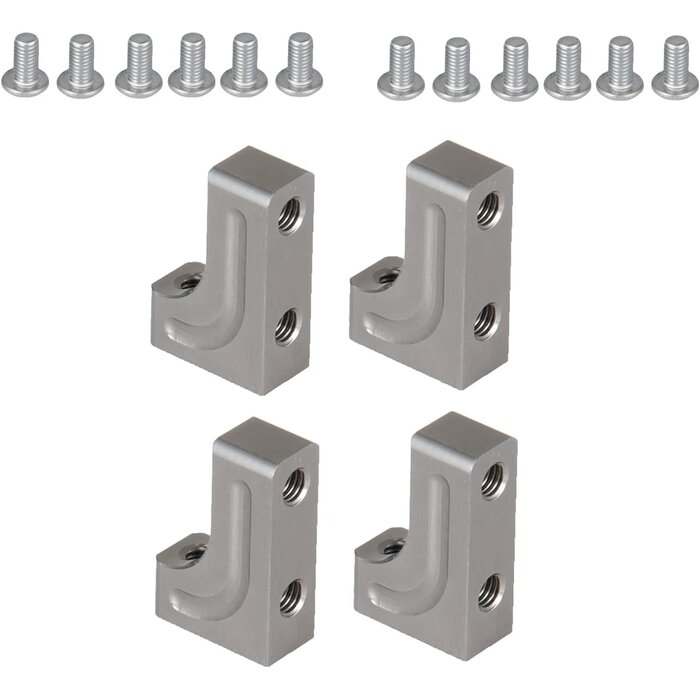 1/10-SVO-MNT-Ti - MORFUM 4PCS Titanium RC Aluminum Alloy Servo Mounts 1/10th RC Crawler Car CNC Machined Aluminum Servo Mount for SCX10 90047 Wrangler 1/10 RC Crawler Car Upgrades