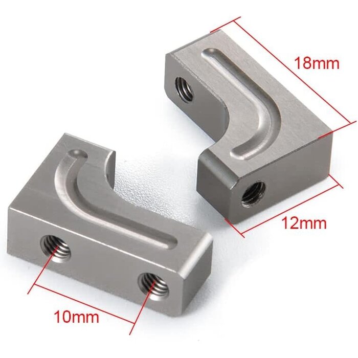 1/10-SVO-MNT-Ti - MORFUM 4PCS Titanium RC Aluminum Alloy Servo Mounts 1/10th RC Crawler Car CNC Machined Aluminum Servo Mount for SCX10 90047 Wrangler 1/10 RC Crawler Car Upgrades