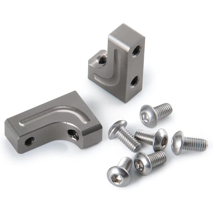 1/10-SVO-MNT-Ti - MORFUM 4PCS Titanium RC Aluminum Alloy Servo Mounts 1/10th RC Crawler Car CNC Machined Aluminum Servo Mount for SCX10 90047 Wrangler 1/10 RC Crawler Car Upgrades