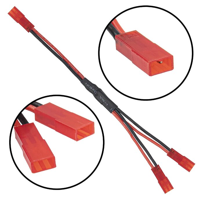 1/F-2/F-JST-Y - Share Goo JST Y Harness Female to Dual Female , JST Female/Female Y Parallel Cable Harness Wire Compatible with Traxxas Tamiya Redcat Axial 1/10 RC Crawler Cooling Fan ESC Battery Motor Roof Led Lights