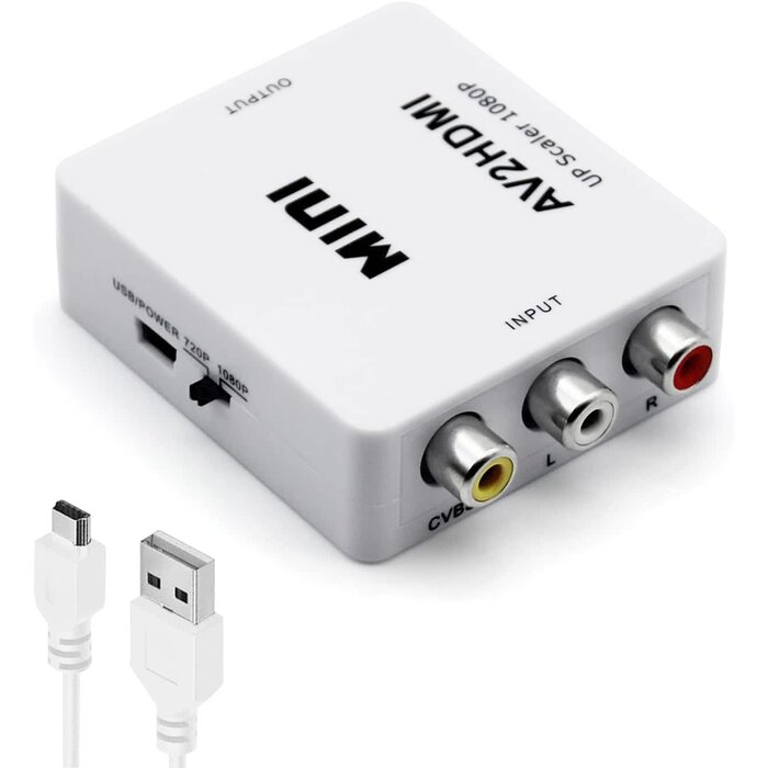 RCA2HDMI - Sorthol AV to HDMI Converter, RCA to HDMI Converter, 1080p 3RCA CVBs to HDMI Composite Video Audio Converter Adapter for TV/PS3/VHS/VCR/DVD/PC/Blu-Ray DVD, Black