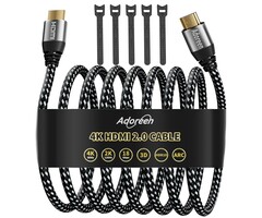 HDMI-4K12FT - Adoreen 4K HDMI Cable 12 Feet, High Speed 18Gbps Braided HDMI 2.0 Cable Cord, 4K@60Hz, 2K,1080P, ARC HDR HDCP 3D, Sturdy & Flexible & Untangled & Supreme Texture, Compatible Monitor UHD TV PC PS5 Xbox