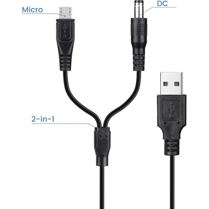 2IN1-5521-MICRO - YEAOI Charger Cord for Bousnic Dog Shock Collar RS2A and RS2B