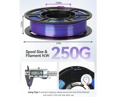 EPELAY-SILK-PLA-GRN-RED - Epelay Silk PLA Green and Rose Red, 3D Printer Filament Bundle, Dual Color, 250g Per Spool, 1.75mm 3D Printing Filament, Dual-Color Silk Finish, Neatly Wound, Fits Most FDM 3D Printers